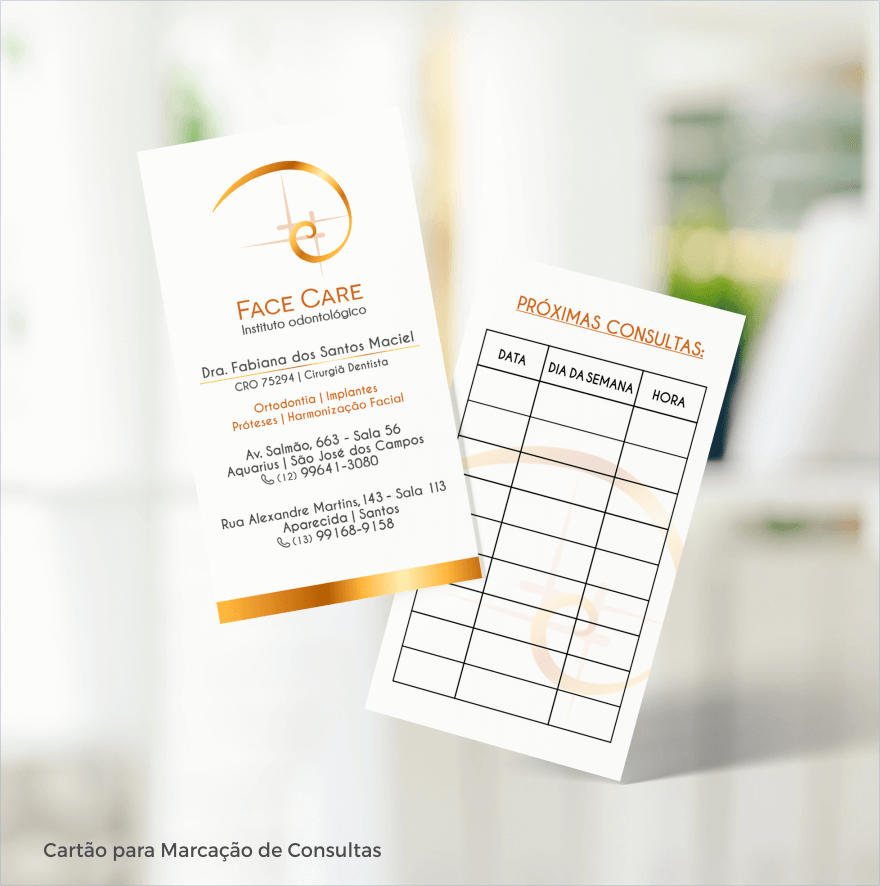 Cartão Para Marcação de Consulta